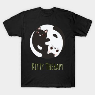 Kitty Therapy My Cat Is My Therapist Zen Yin Yang Cats T-Shirt